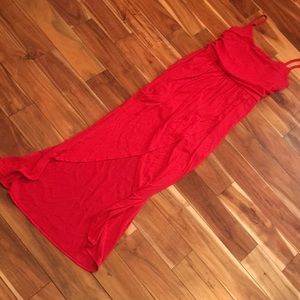 Red maxi dress